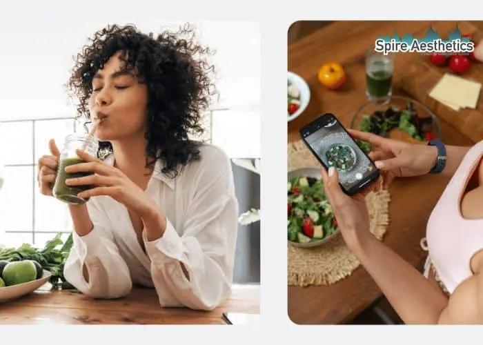 Image of woman looking into her diet and fat freezing Soham to improve her health